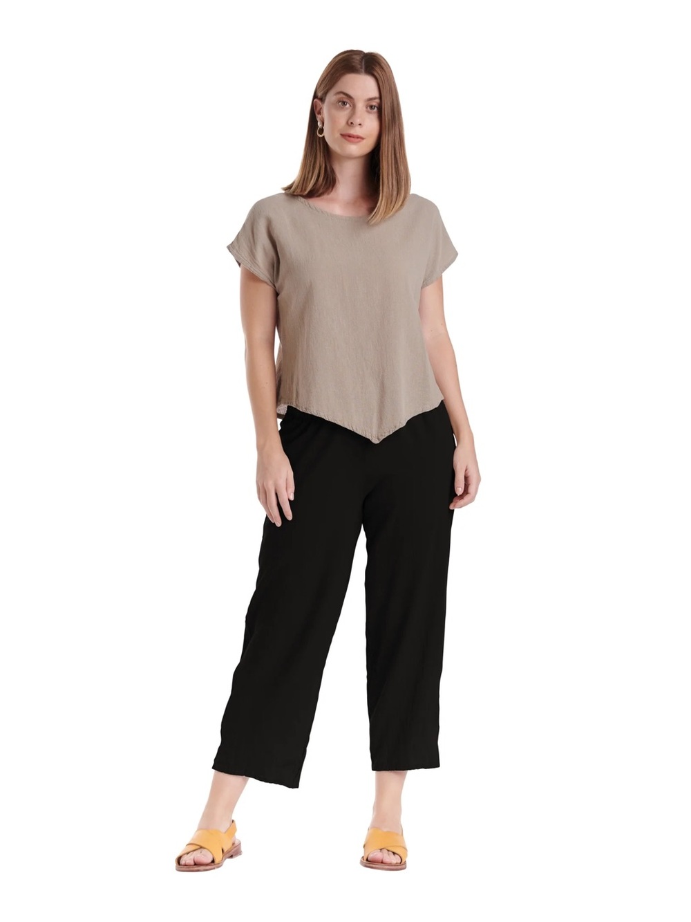 Oh My Gauze Cloud Cotton Cropped Pull On Cutout Pants Black 2 L/XL 12-14 NEW
